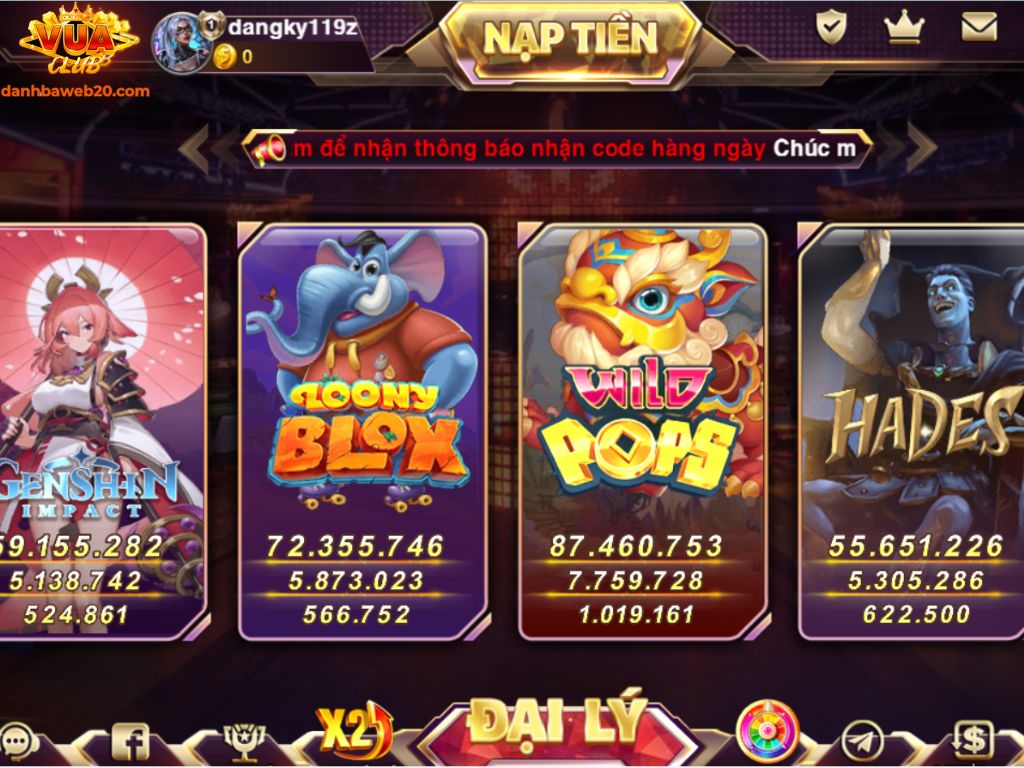 Các trò chơi Slot Game tại Vuaclub