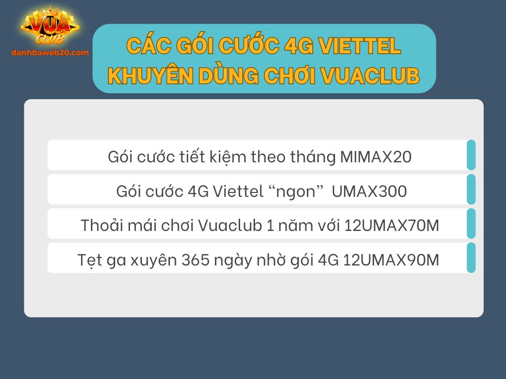 Giới thiệu 4 gói cước chơi Vuaclub “ngon”